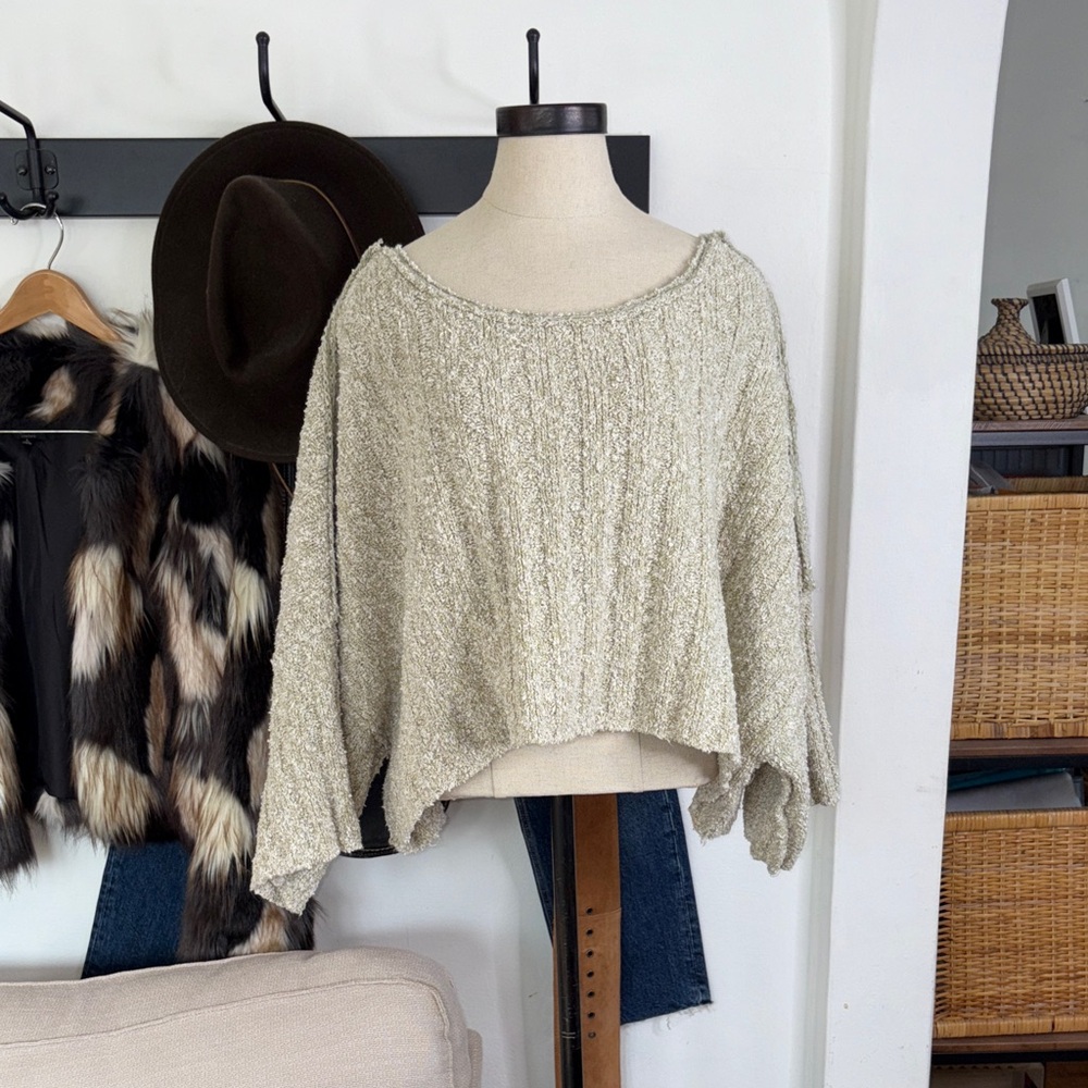 Free People Off-the-Shoulder Cream Sweater
